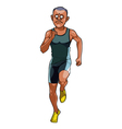 cartoon man in sportswear running front view vector image