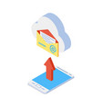 cloud mail upload composition vector image