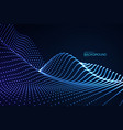 3d glowing neon digital relief of particles vector image