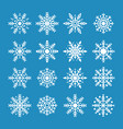 white snowflakes isolated on blue background vector image