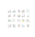 set line icons construction business vector image