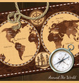 vintage nautical map compass background vector image