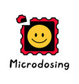 acid lsd paper blotter mark with smile face vector image