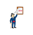 bowler hat man peeling 2016 calendar vector image