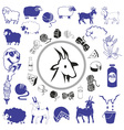 goat and sheep drawings icons vector image