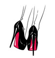 hand drawn female legs in high heels vector image vector image