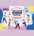 music dance poster summer party with street food vector image vector image