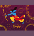 poster lord rama with bow and arrow label vector image vector image