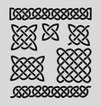set celtic knot patterns and elements vector image