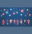 happy diwali indian people group wearing national vector image vector image