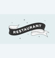 restaurant vintage ribbon vector image vector image