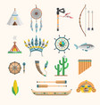 indian boho icons elements traditional vector image