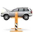 repair car on a lift vector image
