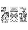 set of vintage templates for tattoo studios vector image vector image