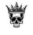 skull with king crown design element for logo vector image vector image
