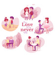 true love story never ends set vector image