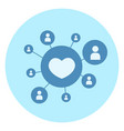 heart shape like icon on blue background social vector image