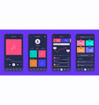 mobile ui realistic smartphone screens interface vector image vector image