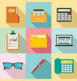 accounting icon set flat style vector image