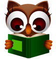 cute owl reading book vector image
