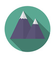 flat design modern of snow caped mountain icon vector image