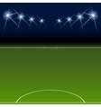green soccer field bright spotlights vector image