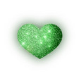heart green glitter isolated on white background vector image vector image
