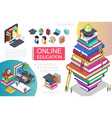 isometric online learning template vector image