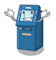 grinning atm machine in cartoon shape vector image