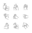 hand washing line icon set on white background vector image vector image
