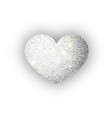 heart silver glitter isolated on white background vector image vector image