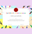 kids diploma or certificate template vector image