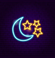 moon star neon sign vector image vector image