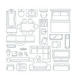 top view of different furniture set for layout vector image
