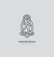 luxury monogram lo vector image vector image