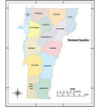 vermont state outline administrative map vector image