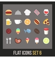 flat icons set 6 vector image