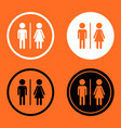 wc toilet flat icon men and women sign vector image
