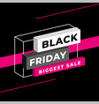 black friday sale background in 3d style vector image vector image