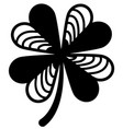 four leaf clover black print art st patricks day vector image