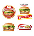 set beautiful realistic icons fast food vector image vector image