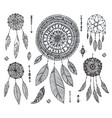set hand drawn dream catchers isolated vector image vector image