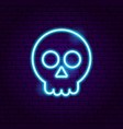 skull neon sign vector image vector image