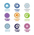 spiral and swirl logos set vector image