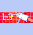 egg hunt cartoon web banner with funny rabbit toy vector image vector image