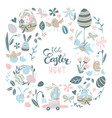 funny happy easter eggs hunt greeting card vector image