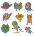 owls set vector image