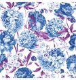 seamless pattern with pink peonies vector image