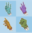 hand zombie set collection vector image