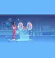 female doctor nurse wearing digital glasses vector image